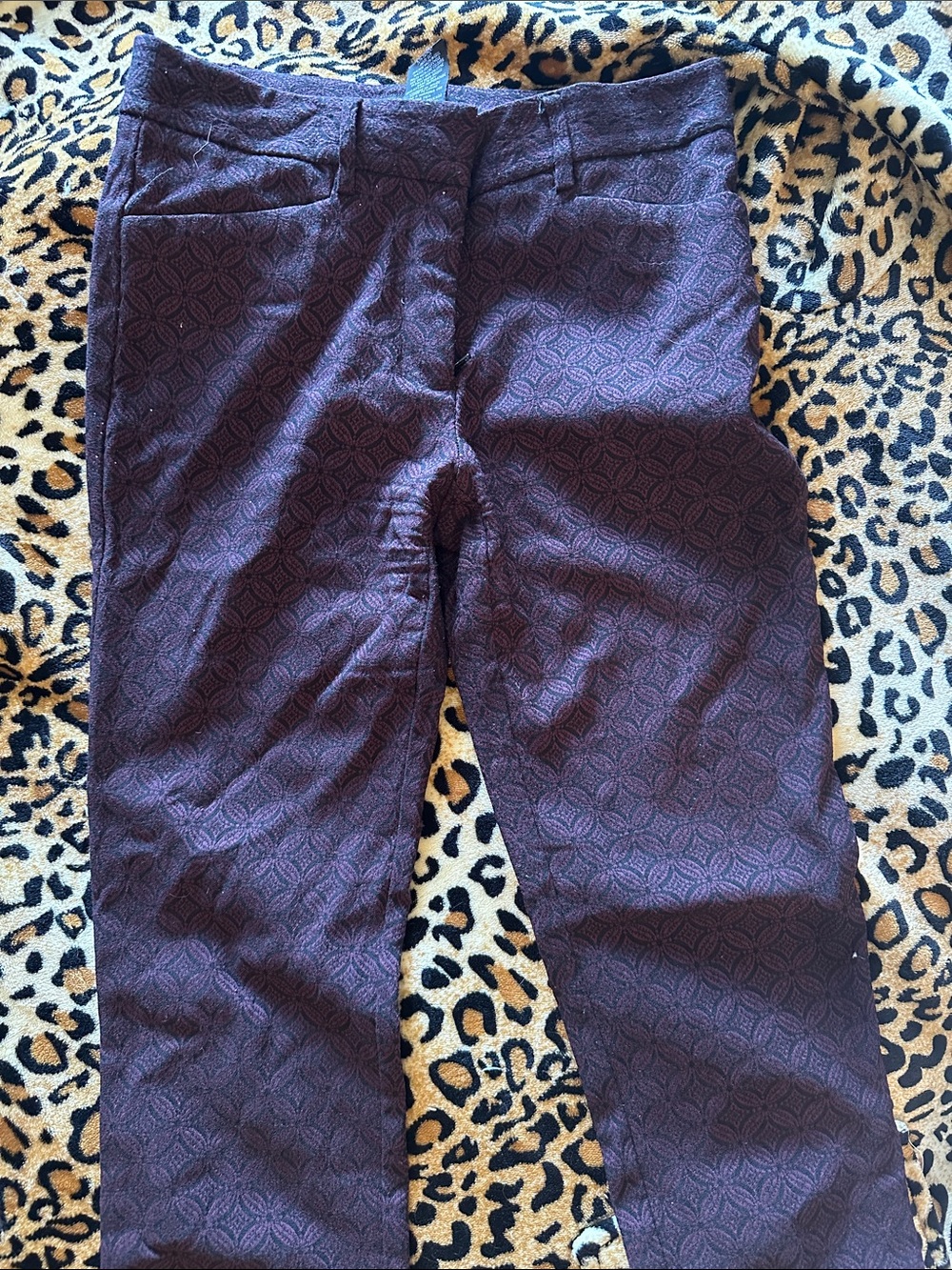 Mario Serrani Italy Textured Plum Patterned Slim Pants size 2